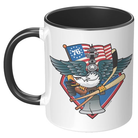 Fly, Philly, Fly! Fan Crest, 11oz Accent Mug