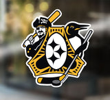 FRONT ADHESIVE, Pittsburgh-Three Rivers Roar Sports Fan Crest, Large Decals