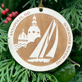 Schooner Woodwind / Annapolis, MD - Wooden, Laser Cut Ornament