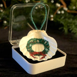 Coastal Holiday Crab, 3.5" Shell Ornament, Ready to Hang with Gift Box
