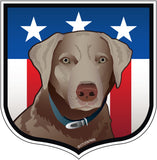 US Silver Lab Crest, Large Decal