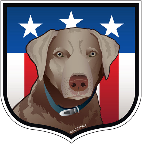 US Silver Lab Crest, Large Decal