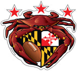 Washington Football Crab Maryland Crest, Large Decal, die cut vinyl, 12" to 24" wide