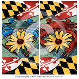 MD Blue VS Red Crab Black-Eyed Susan Cornhole Board Vinyl Skin Wraps, 24x48"