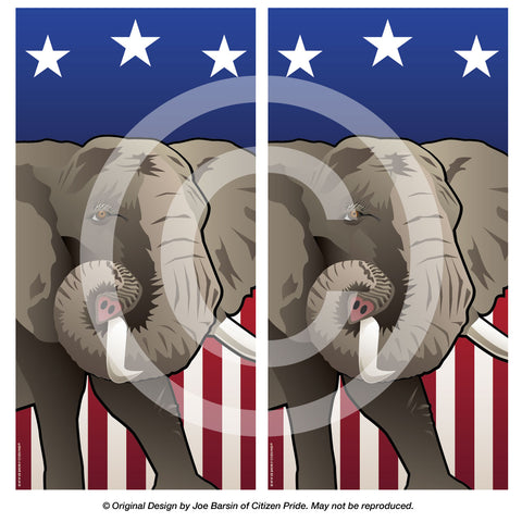 USA Elephant Cornhole Boards & Vinyl Skin Wraps, 24x48"