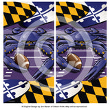 Ravens Sports Crab of Baltimore Cornhole Board Vinyl Skin Wraps