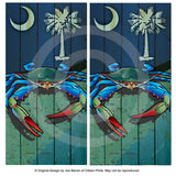South Carolina Blue Crab Cornhole Boards Vinyl Skin Wraps, 24x48"