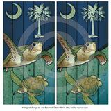 South Carolina Sea Turtles Cornhole Boards Vinyl Skin Wraps, 24x48"