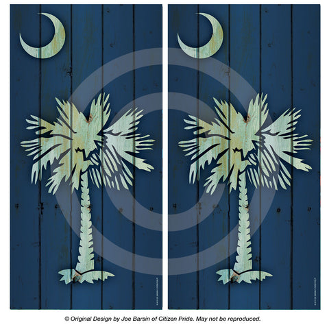 South Carolina Flag Cornhole Boards Vinyl Skin Wraps, 24x48"