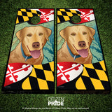 Maryland Yellow Lab Cornhole Boards, 24x48"
