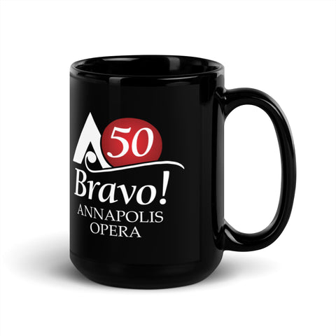 Annapolis Opera: 50 Bravo!, Black Glossy Mug