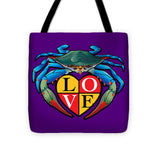 Blue Crab Love Crest - Tote Bag