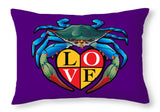 Blue Crab Love Crest - Throw Pillow