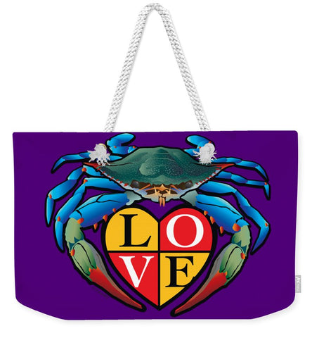 Blue Crab Love Crest - Weekender Tote Bag