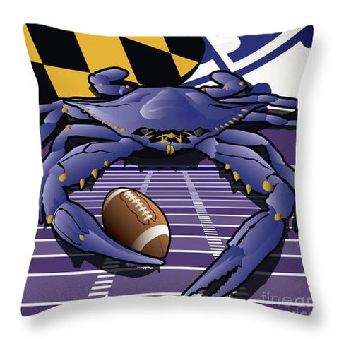 Maryland's Crab Baltimore Ravens Football - Throw Pillow