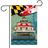 Thomas Pt. Shoal Lighhouse Maryland by Joe Barsin, Garden Flag, 12x18