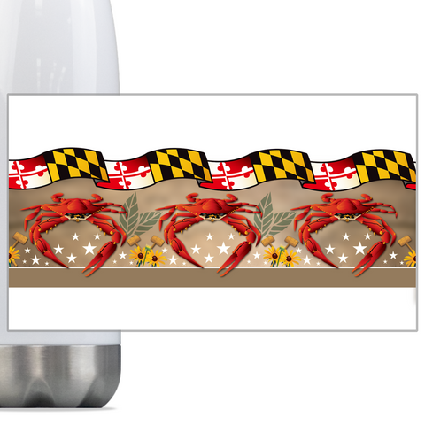 Hometown Maryland Crab Feast, Steel Slim Neck Bottle 18oz