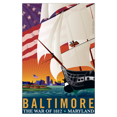 Baltimore: By The Dawn's Early Light by Joe Barsin, Garden Flag, 12x18