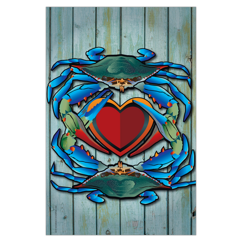 Blue Crabs in Love by Joe Barsin, Garden Flag, 12x18