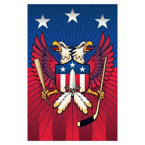 Washington Double Eagle Sports Crest, Garden Flag by Joe Barsin, 12x18