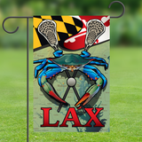 Blue Crab Maryland LAX, Garden Flag, 12x18
