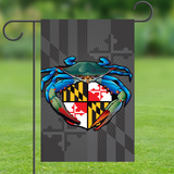 Blue Crab Maryland Crest, Garden Flag, 12x18