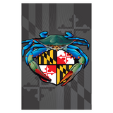 Blue Crab Maryland Crest, Garden Flag, 12x18