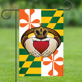 Maryland flag Irish Claddagh, Garden Flag, 12x18