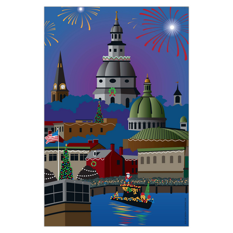 Annapolis Holiday Lights Parade, Garden Flag, 12x18