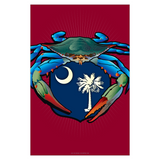 South Carolina Blue Crab Crest, Garden Flag, 12x18