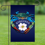 Blue Crab Virginia Dogwood Crest, Garden Flag, 12x18