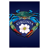 Blue Crab Virginia Dogwood Crest, Garden Flag, 12x18