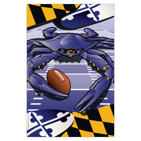 Ravens Sports Crab of Baltimore Garden Flag by Joe Barsin, 12x18