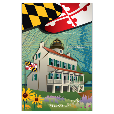 Blackistone Lighthouse Maryland by Joe Barsin, Garden Flag, 12x18