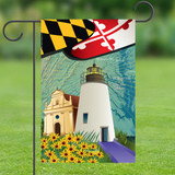 Piney Point Lighthouse, St. Mary's City, MD, by Joe Barsin, Garden Flag, 12x18