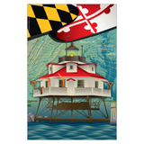 Thomas Pt. Shoal Lighhouse Maryland by Joe Barsin, Garden Flag, 12x18