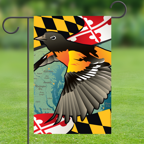 Maryland Oriole Garden Flag by Joe Barsin, 12x18