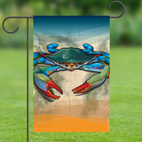Coastal Blue Crab Garden Flag by Joe Barsin, 12x18