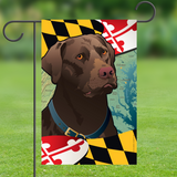 Maryland Chocolate Lab Garden Flag by Joe Barsin, 12x18