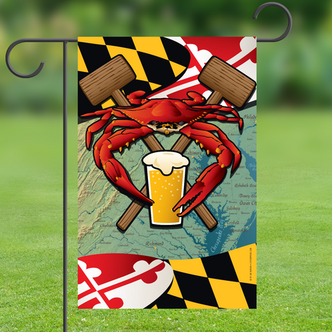 Maryland Crab Feast Garden Flag by Joe Barsin, 12x18