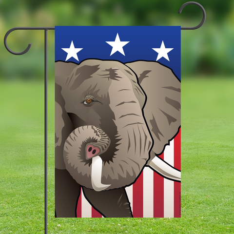 USA Elephant Garden Flag by Joe Barsin, 12x18