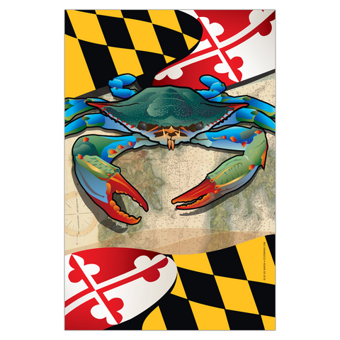 Maryland Blue Crab Garden Flag by Joe Barsin, 12x18