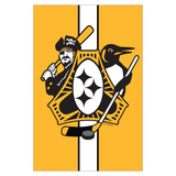 Pittsburgh Three Rivers Roar Sports Fan Crest Garden Flag by Joe Barsin, 12x18