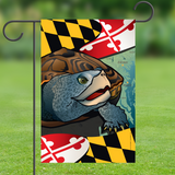 Maryland Terrapin Garden Flag by Joe Barsin, 12x18 on stand