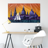 Annapolis Steeples and Cupolas: Sunset, Large Flag, 60 x 36" w/ 2 grommets