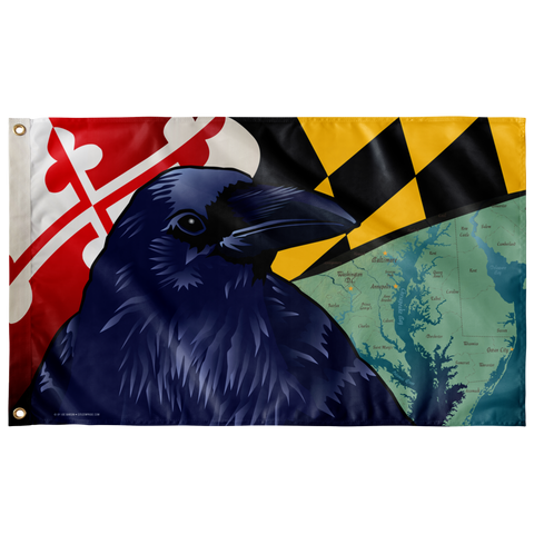 Baltimore Raven, Large Flag, 60 x 36" with 2 grommets