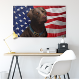 USA Chocolate Lab, Large Flag, 60 x 36" with 2 grommets