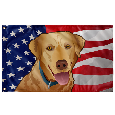 USA Yellow Lab, Large Flag, 60 x 36" with 2 grommets
