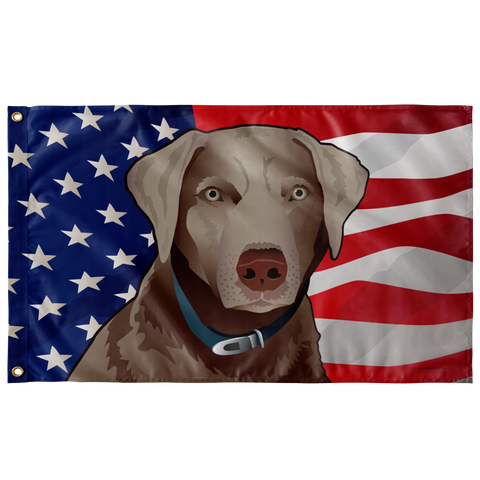 USA Silver Lab, Large Flag, 60 x 36" with 2 grommets