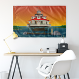 Thomas Point Shoal Lighthouse, Large Flag, 60 x 36" with 2 grommets